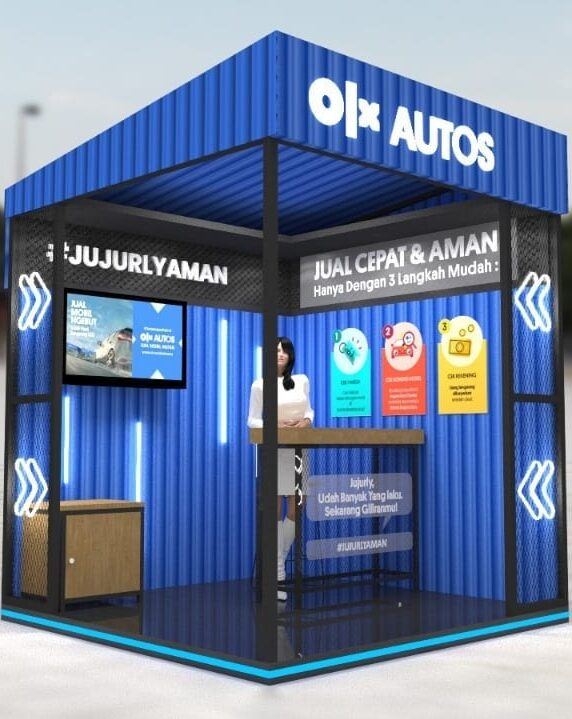 Desain 3D booth sebelum masuk tahap produksi